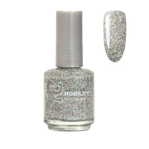 nobility nail polish shine  lacquer ml nail paint silver glitz
