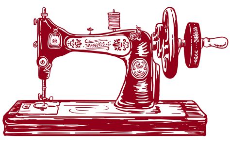 sewing machines machine embroidery textile vintage illustration png