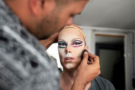free photo fabulous drag queen getting her makeup ready