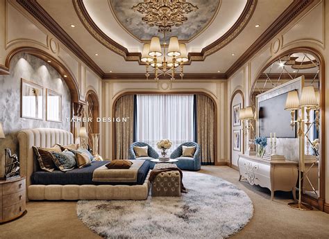 guest bedroom design  luxury mansion located  dubaiuae  interior design  taher
