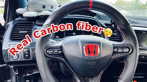 honda civic carbon fiber steering wheel youtube
