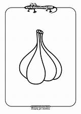 Garlic Vegetables Coloring Easy Pages Kids Simple sketch template