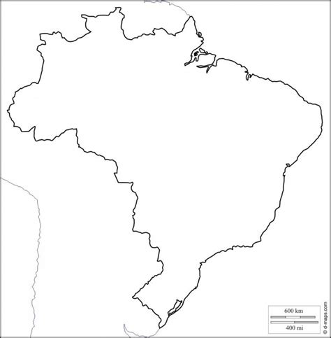 Outline Map Of Brazil With States Coloring Page Free