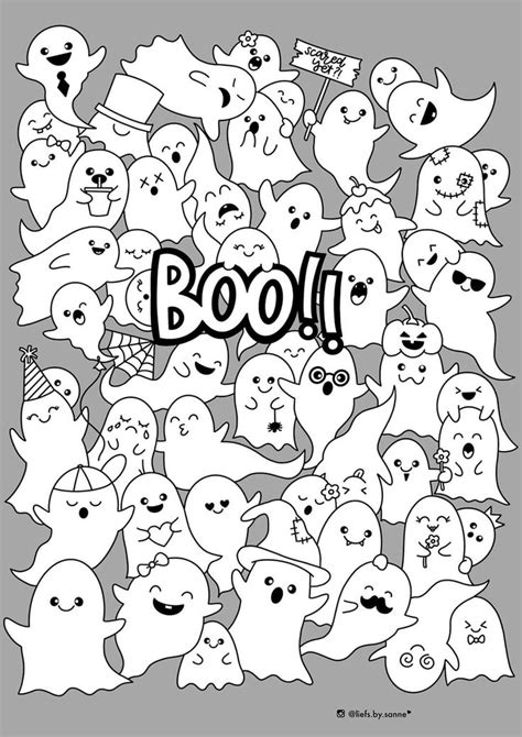 boo kleurplaat halloween coloring pages doodles