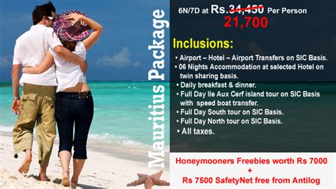 mauritius packages limited period sale upto   mauritius  packages mauritius
