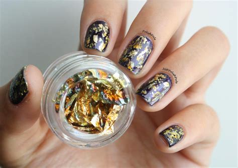 polish pals gold foil nails