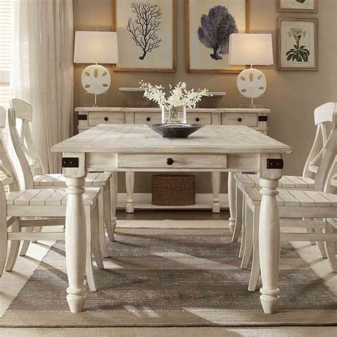 regan wood rectangular dining table  farmhouse white rectangle