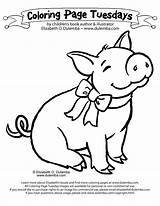 Piggy Pages Little Went Market Coloring Template sketch template