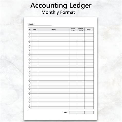 accounting ledger printable general ledger sheets  money etsy