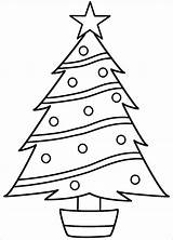 Christmas Template Tree Coloring Printable Kids Easy sketch template
