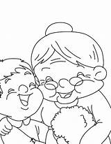 Coloring Grandmother Pages Laugh Color sketch template