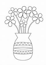 Vase Flowers Coloring Pages sketch template