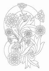 Embroidery Floral Swirl Colouring Pages sketch template
