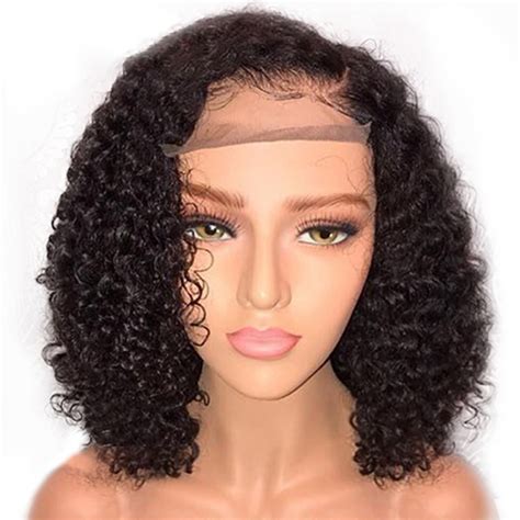 wholesale natural short curly wigs  women short human hair density wigs ls   china