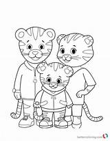 Tiger Daniel Coloring Pages Kids Printable Print Neighborhood Color Bettercoloring Sheets Books Family Birthday 2nd Party Coloriage Choose Board sketch template