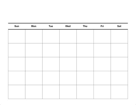 blank calendar printable  calendar templates  calendar