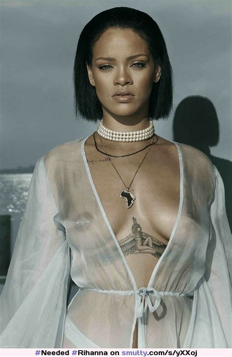 rihanna nude tits under see through dress in needed me