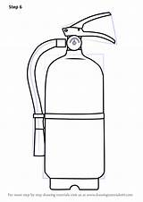 Extinguisher Fire Draw Drawing Step Drawings Objects Tutorials Drawingtutorials101 Paintingvalley Learn Everyday sketch template