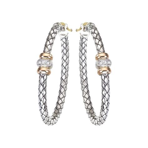 sterling yellow gold diamond hoop earrings