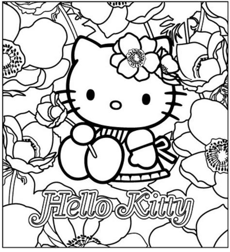 kitty  flowers  coloring pages coloring pages