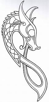 Outline Norse Vikingtattoo sketch template