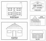 Houses Colouring Homes Sparklebox House Sheets Types Coloring Mud Pages Choose Board Wooden Simple sketch template