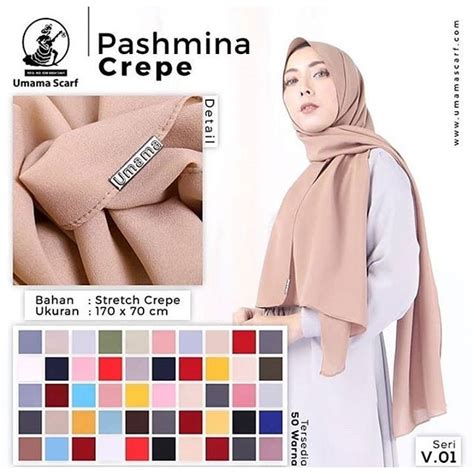 pashmina crepe umama stretch crepe scarf shopee indonesia