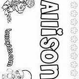 Coloring Allison Pages Hellokids Names Sheets sketch template