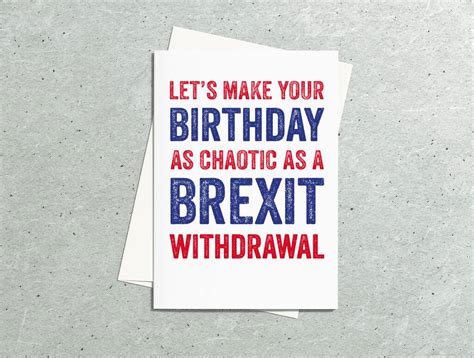 funny personalised brexit birthday greeting card    punctuate