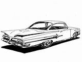 Car Impala Lowrider Coloring Drawing Drawings Pages 1960 64 Sketch Cars Truck Porterfield Jim Clipart Chevrolet Chevy Low 59 Pencil sketch template