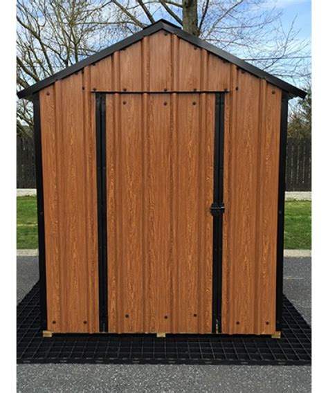 ft  ft wood grain steel shed garden sheds  sale