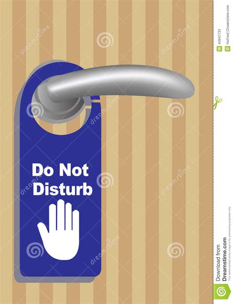 Do Not Disturb Sign On Door Handle Vector Illustration