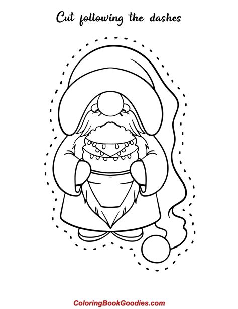 printable christmas gnome coloring pages day   holiday