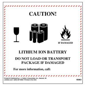 lithium metal batteries forbidden marking
