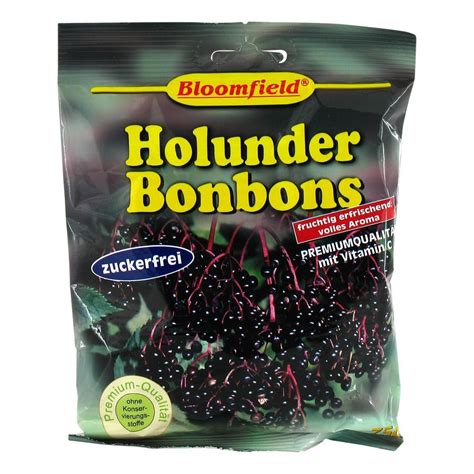 bloomfield holunder bonbons zuckerfrei  gramm medpex
