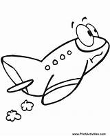 Airplane Coloring Cartoon Plane Worried Ride Looks Would sketch template