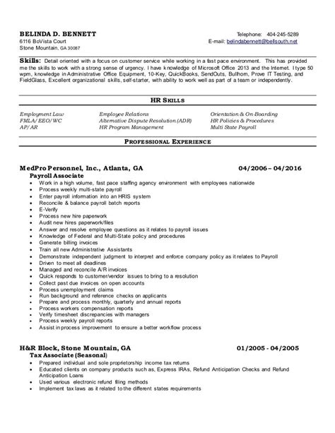 payroll resume