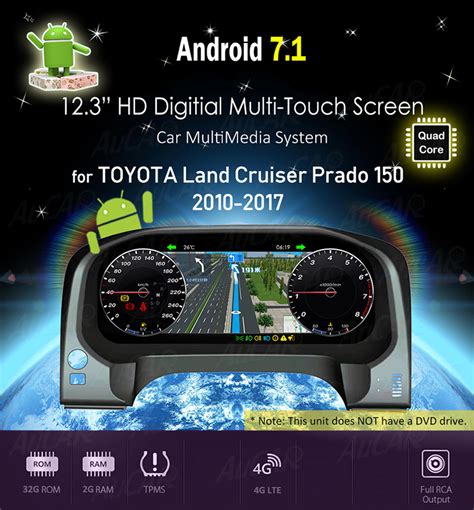 Aucar Android Instrument Panel Touch Screen For Toyota Prado 150 2010