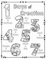 Coloring Creation Pages Days Choose Board sketch template