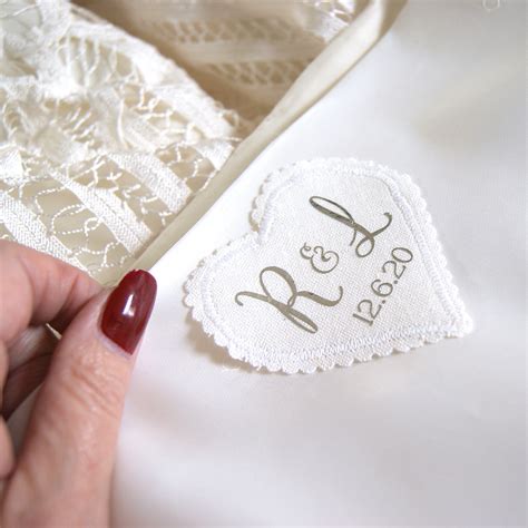 personalised brides wedding dress keepsake label shop