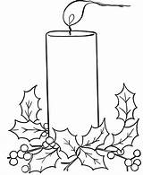 Candle Coloring Pages Christmas Print sketch template
