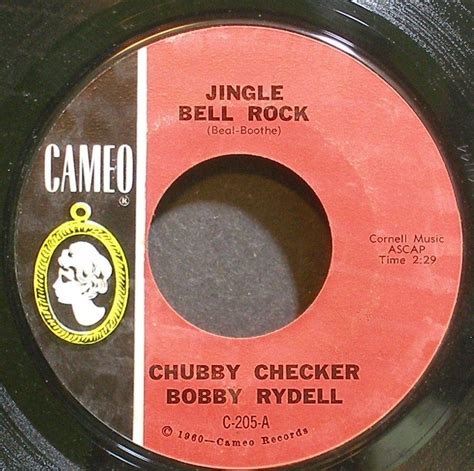 Bobby Rydell And Chubby Checker~jingle Bell Rock~cameo 205 Christmas Vg 45