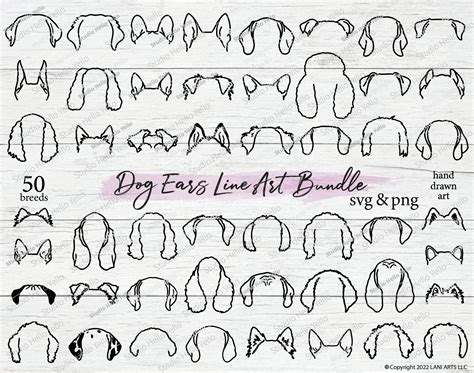 dog ears svg bundle dog svg bundle dog ear outline dog mom etsy