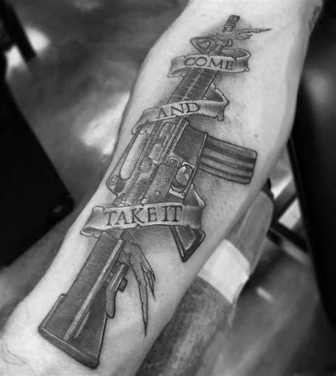 75 Ar 15 Tattoo Ideas For Men Rifle Designs