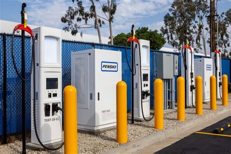 penske opens high speed charging station  electric delivery trucks
