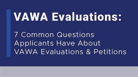 vawa evaluations  common questions applicants   vawa