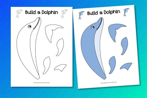 dolphin craft printable  merry