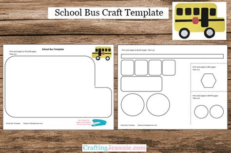 school bus craft  template crafting jeannie