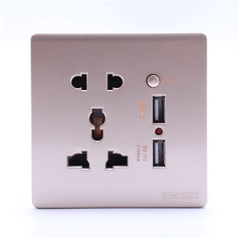 wall electrical  universal plug faceplate socket double  usb outlets ports switch