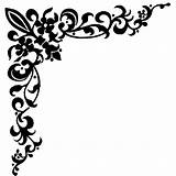 Corner Clip Borders Cliparts Border Flower Personal Simple Impressions Lace sketch template